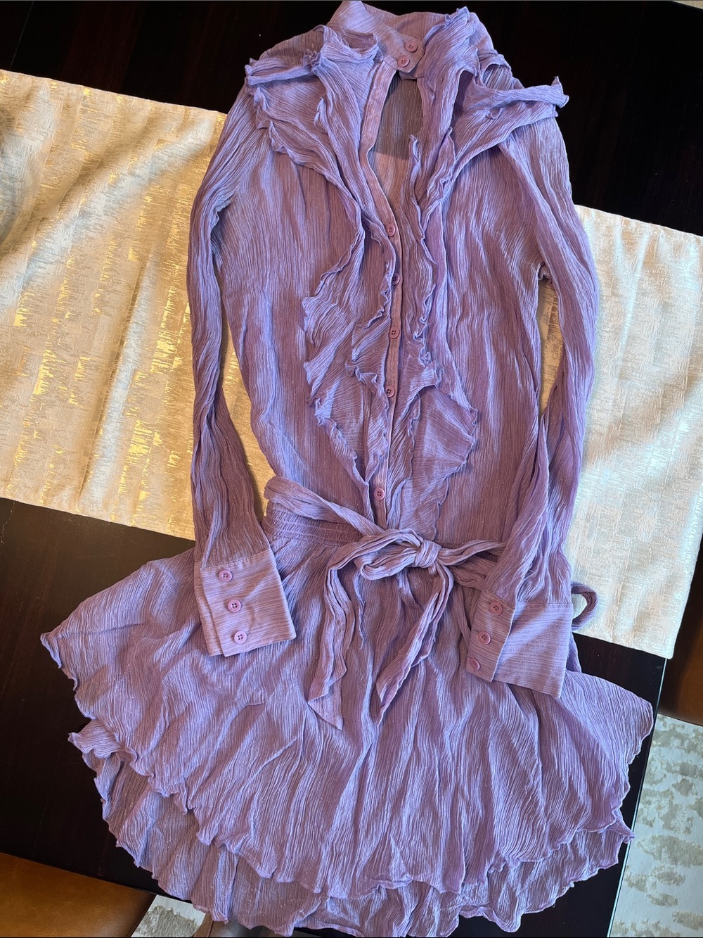 Lavender Sheer Ruffle Cami w/ matching slip.